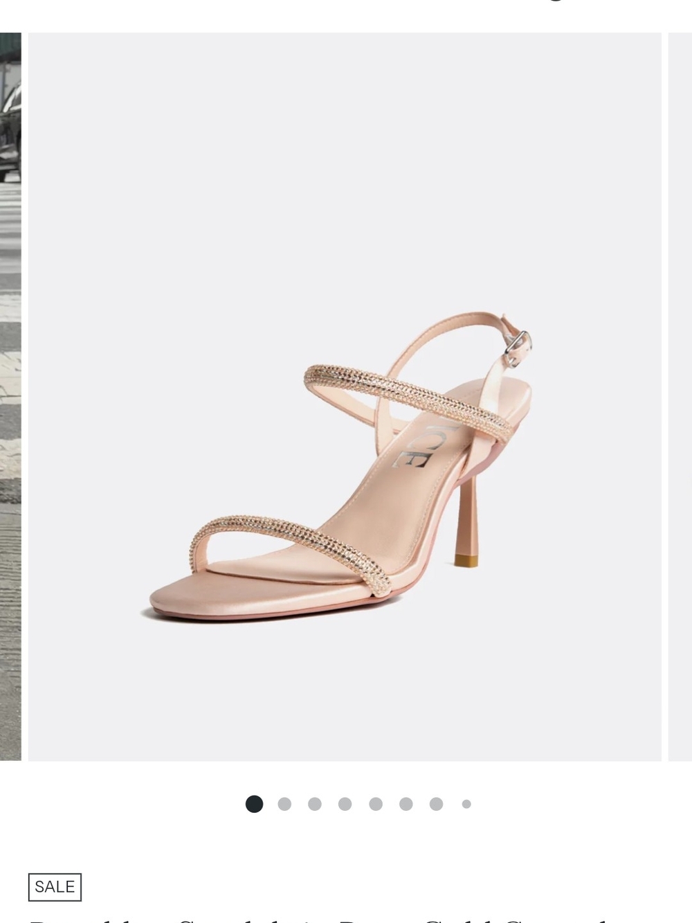 Vice Versa Brooklyn Convertible High Heel Sandal In Rose Gold Crystal